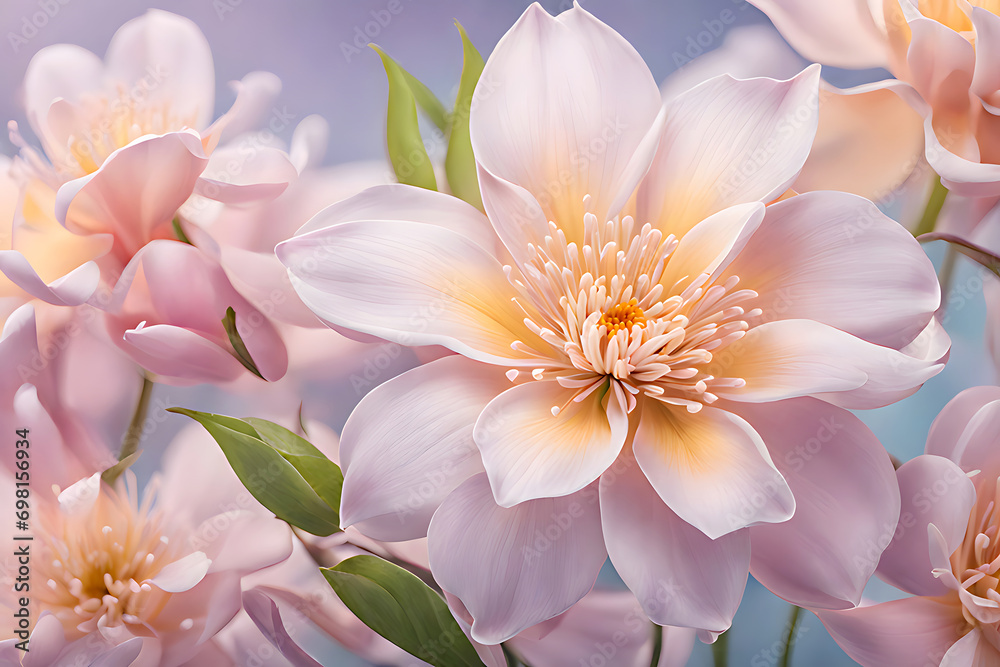 A close up of a bunch of pink flowers, pink and white dahlia with crystal diamond drop HD wallpaper