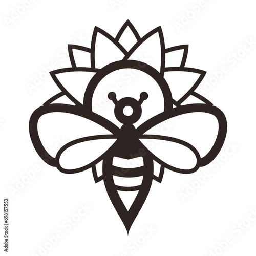 Bee and Sunflower - Outline