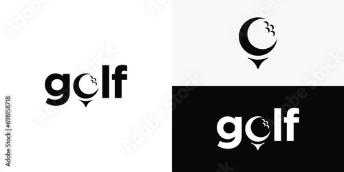 Simple Word Mark Golf Logo. Champion Golf Club Logo Design Template.