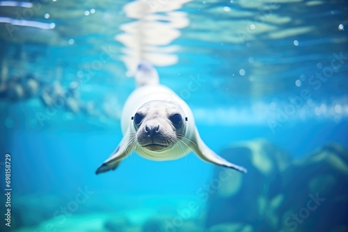 underwater shot of seal swimming elegantly