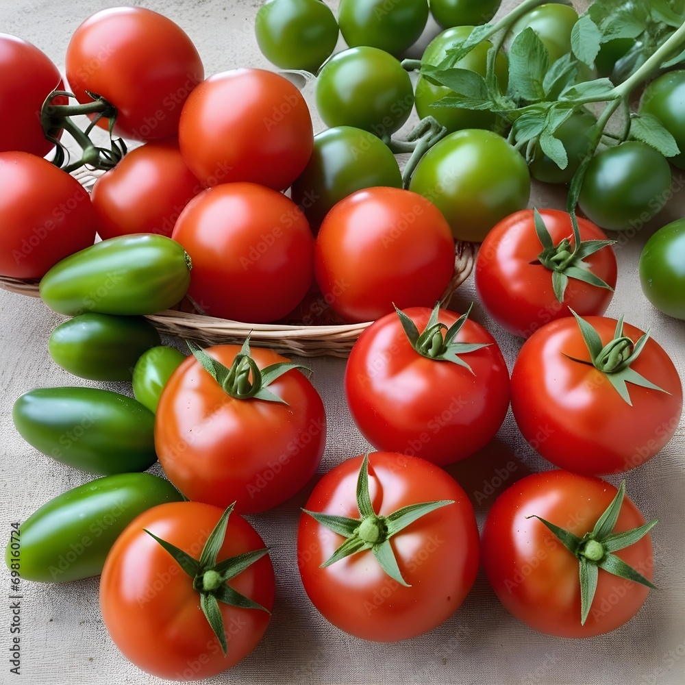 bush tomatoes, freshly harvested, fresh tomatoes
Ai Generative