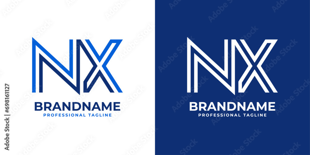 Letter NX Line Monogram Logo, suitable for business with NX or XN initials Letter NX Line Monogram Logo, suitable for business with NX or XN initials