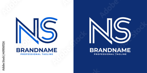 Letter NS Line Monogram Logo, suitable for business with NS or SN initials