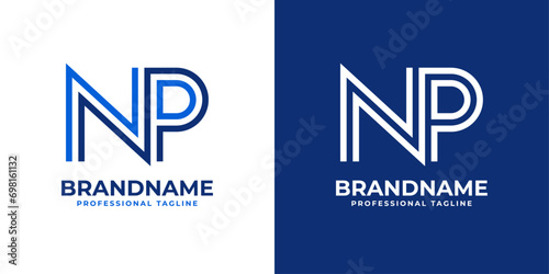 Letter NP Line Monogram Logo, suitable for business with NP or PN initials