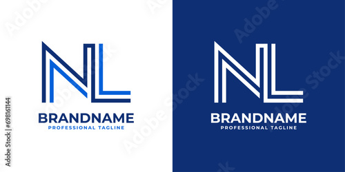 Letter NL Line Monogram Logo, suitable for business with NL or LN initials