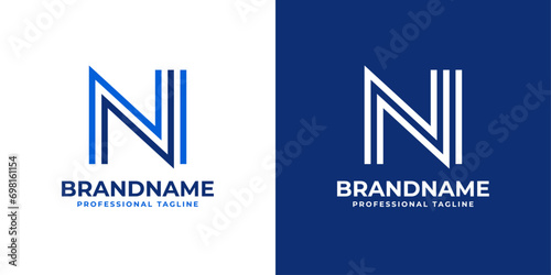 Letter NI Line Monogram Logo, suitable for business with NI or IN initials