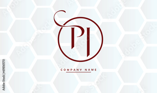 PI, IP, P, I Abstract Letters Logo Monogram