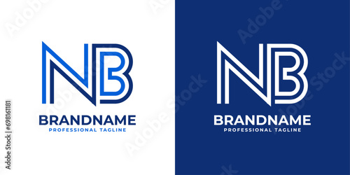 Letter NB Line Monogram Logo, suitable for business with NB or BN initials photo