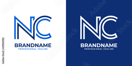 Letter NC Line Monogram Logo, suitable for business with NC or CN initials