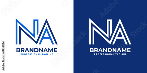 Letter NA Line Monogram Logo, suitable for business with NA or AN initials photo