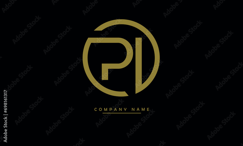 PI, IP, P, I Abstract Letters Logo Monogram PI, IP, P, I Abstract Letters Logo Monogram