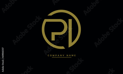 PI, IP, P, I Abstract Letters Logo Monogram