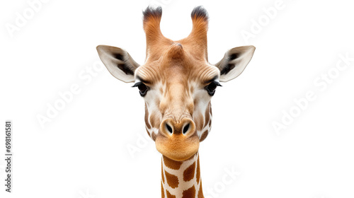 Giraffe face. Isolated on transparent background