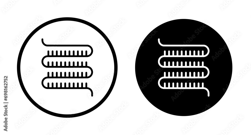 Condenser coil icon set. ac cooling copper evaporator vector symbol