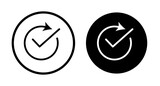 Continuous changes icon set. continuous improvement vector symbol. efficacy cycle process sign. growth regeneration line icon in black filled and outlined style.