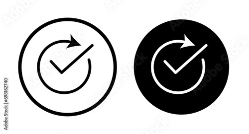 Continuous changes icon set. continuous improvement vector symbol. efficacy cycle process sign. growth regeneration line icon in black filled and outlined style. photo
