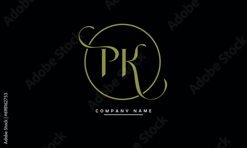 PK, KP, P, K Abstract Letters Logo Monogram