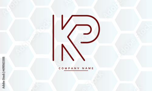 PK, KP, P, K Abstract Letters Logo Monogram
