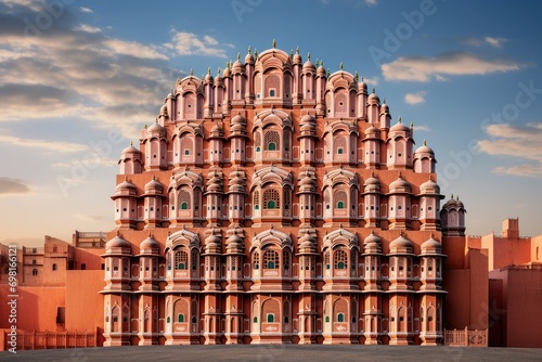 Hawa Mahal, the Temple of Winds, Jaipur, Rajasthan, India, Hawa Mahal palace Palace of the Winds in Jaipur, Rajasthan, AI Generated photo