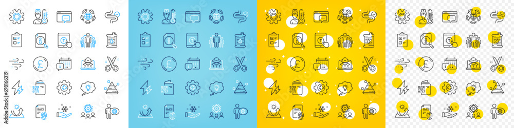 Vector icons set of Pound money, Cogwheel and Search line icons pack for web with Windy weather, Swipe up, Calendar outline icon. Medicine, Pyramid chart, Seo message pictogram. Service. Vector Vector icons set of Pound money, Cogwheel and Search line icons pack for web with Windy weather, Swipe up, Calendar outline icon. Medicine, Pyramid chart, Seo message pictogram. Service. Vector