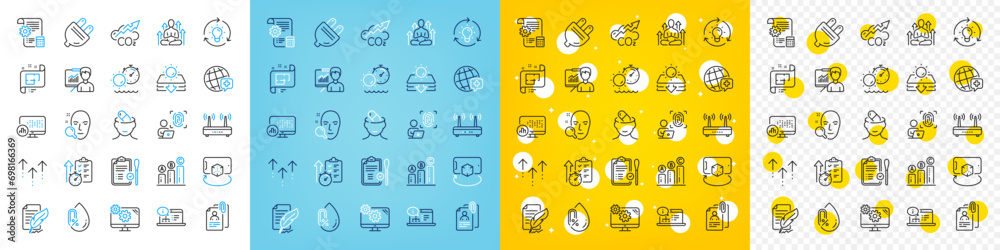 Vector icons set of Tanning time, Face search and Electric plug line icons pack for web with Presentation, Online documentation, World medicine outline icon. Augmented reality. Vector Vector icons set of Tanning time, Face search and Electric plug line icons pack for web with Presentation, Online documentation, World medicine outline icon. Augmented reality. Vector