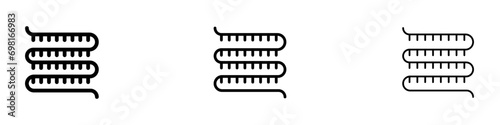 Condenser coil vector icon set. AC cooling copper evaporator vector illustration. Air conditioning condenser sign for Ui designs.