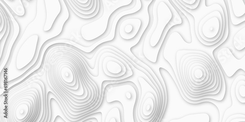 Fototapeta Naklejka Na Ścianę i Meble -  Topographic map in contour line Geography relief. Abstract lines background. Contour maps. Abstract white pattern topography vector back contour lines vector map seamless pattern.