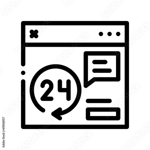 24 hours line icon