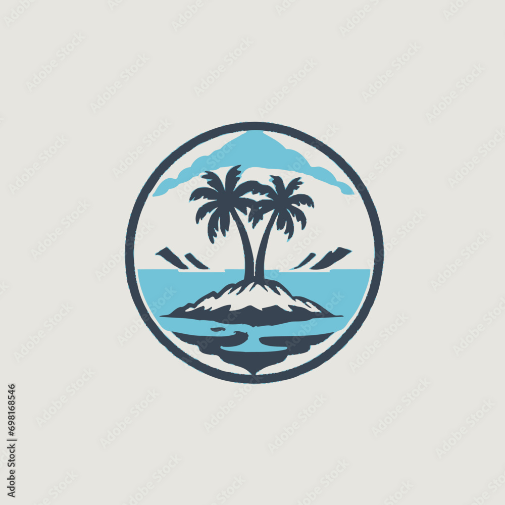 Island Logo EPS Format Design Very Cool 