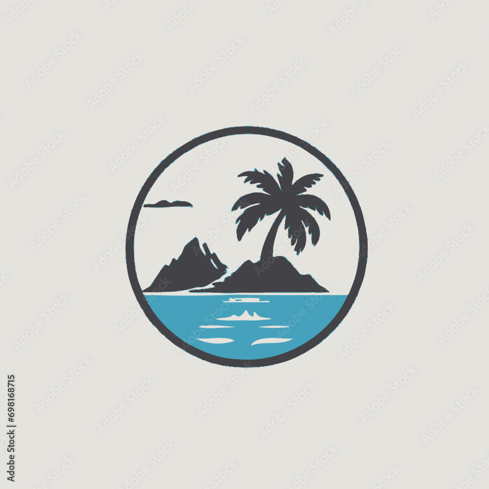 Island Logo EPS Format Design Very Cool 