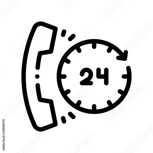 24 hours line icon