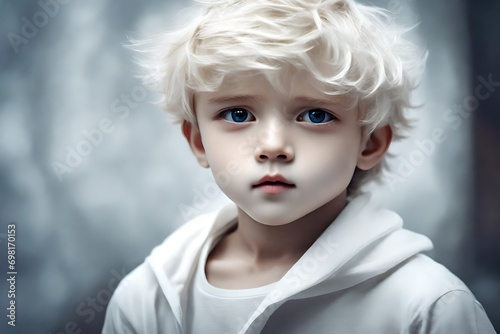 white boy with white hairs