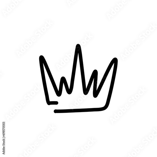 Doodle crown vector 