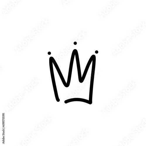 Doodle crown vector 