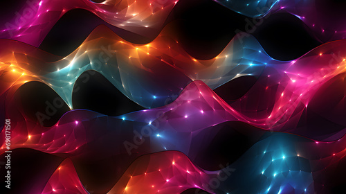 Abstract Waving Particle Technology Background Design. Abstract wave moving d...