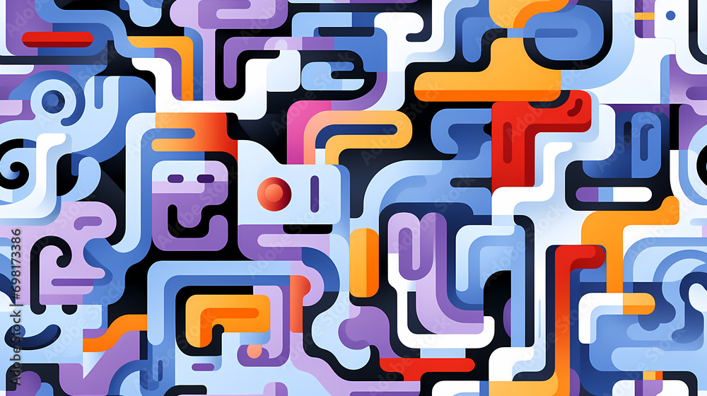 Seamless geometric labyrinth pattern. Modern texture. Repeatable abstract background. Seamless geometric labyrinth pattern. Modern texture. Repeatable abstract background.