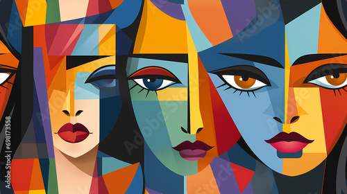 Abstract face of a beautifu...