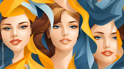 Abstract face of a beautifu...