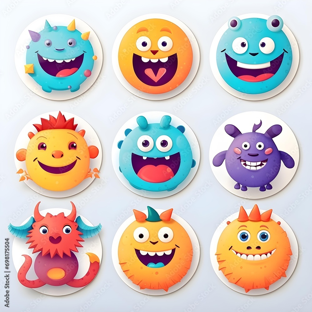 set of funny monsters set of funny monsters