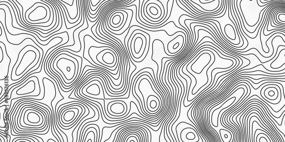 Topographic Map in Contour Line Light Topographic White seamless marble texture. Ocean topographic line map with curvy wave isolines vector Black-white background from a line similar.