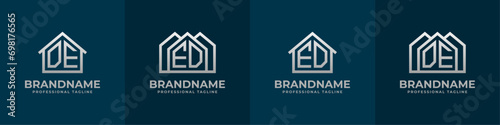 Letter DE and ED Home Logo Set. Suitable for any business related to house, real estate, construction, interior with DE or ED initials. photo