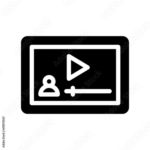 video tutorial glyph icon