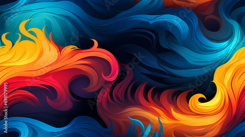 Psychedelic style print pat...