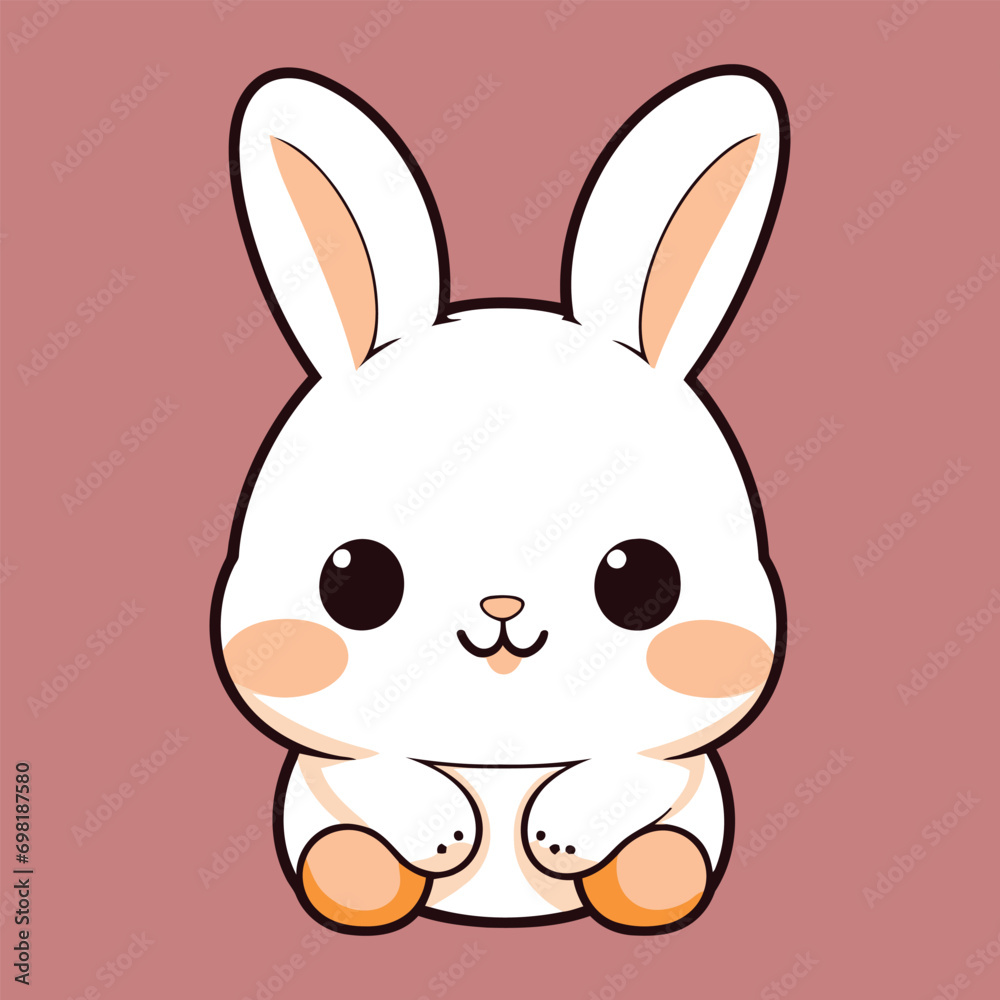 Cute Rabbit Vector Art Illustration Design