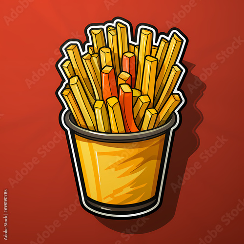 French Fries in red paper B...