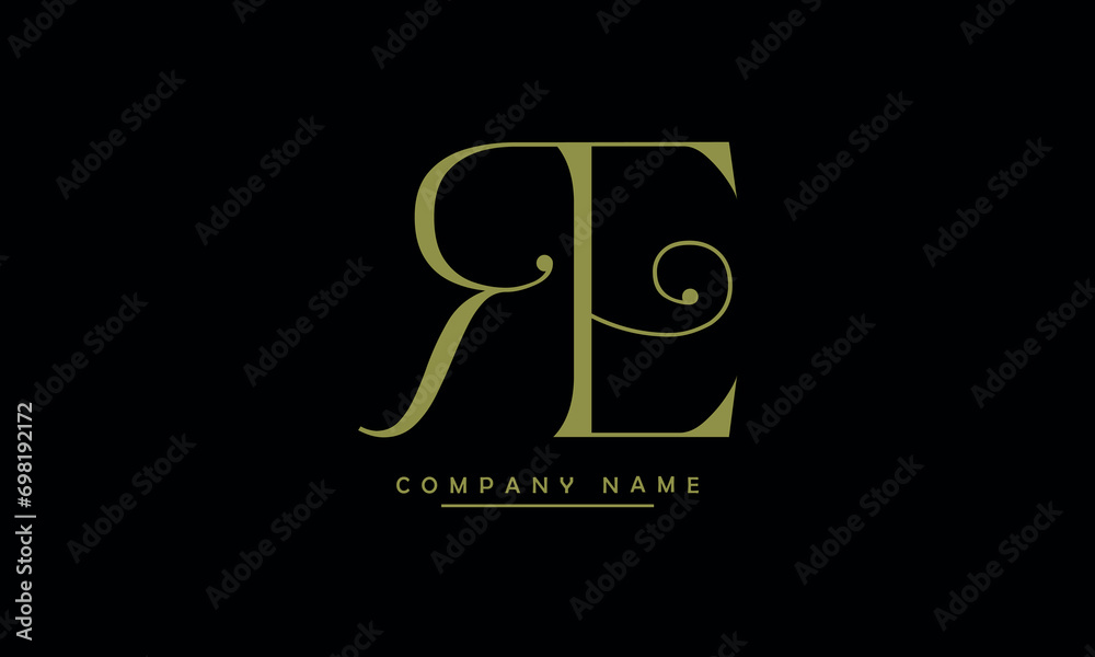 ER, RE, E, R Abstract Letters Logo Monogram