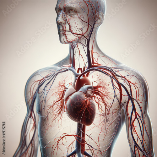 Detailed Human Cardiovascular System photo