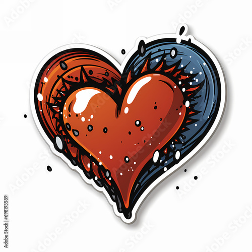 Red heart isolated on backg...