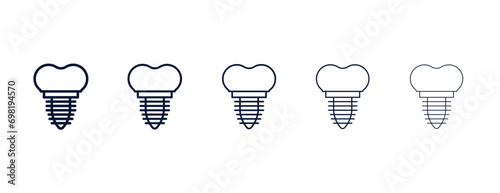 dental prosthesis outline icon. Black, bold, regular, thin, light icon from dentist collection. Editable vector isolated on white background