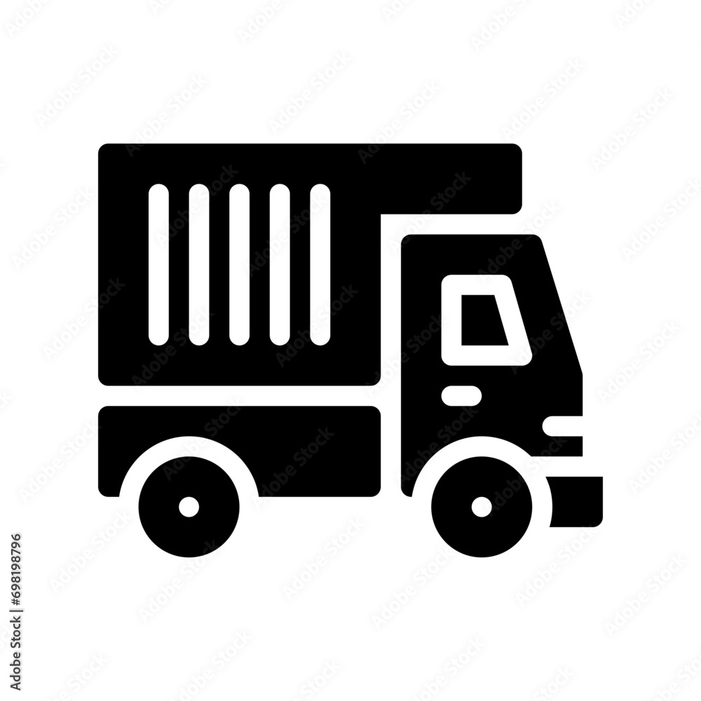 dump truck glyph icon